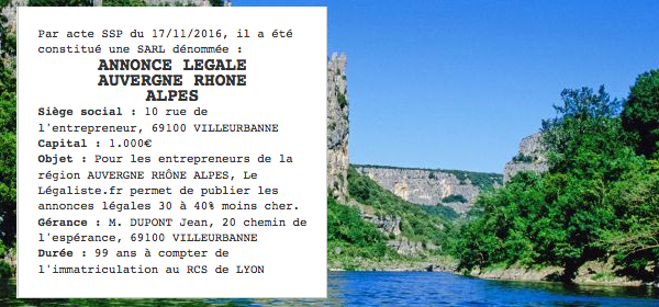 annonce legale auvergne rhone alpes
